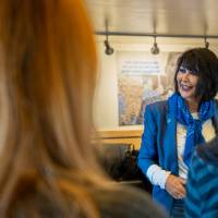 President Mantella talks with families.